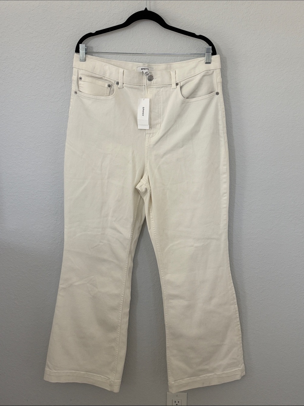 SPANX Size 20 White High Rise Wide Leg Shaping Jeans NWT